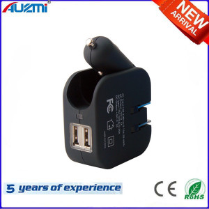 Portable Two-in-One 2USB Car and Travel Charger